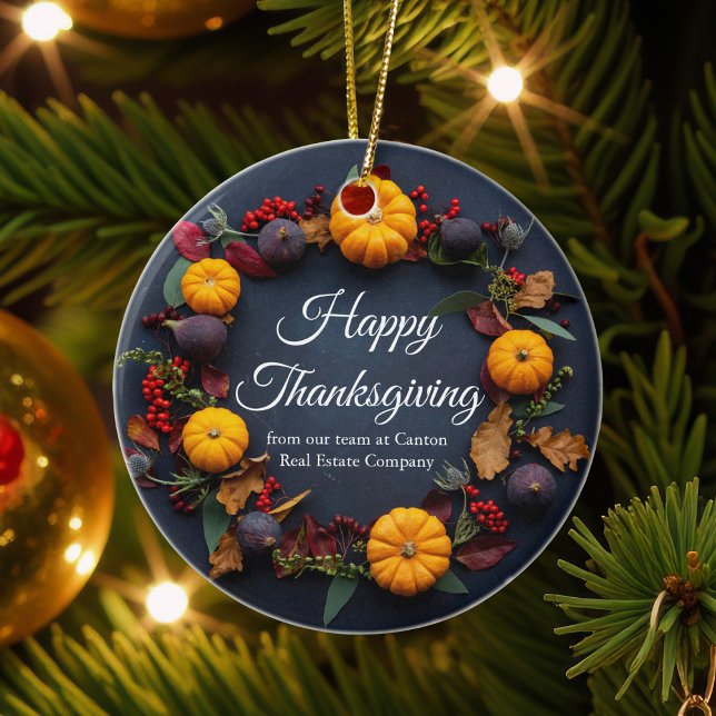 Décoration En Céramique Citrouille d'entreprise bon thanksgiving Wreath pe (Créateur téléchargé)