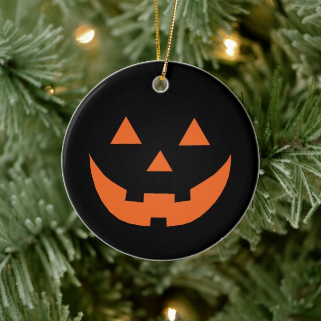 Décoration En Céramique Citrouille Jack-o'-lantern noir orange d'Halloween (Arbre)
