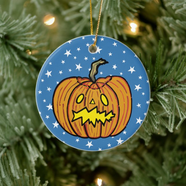 Décoration En Céramique Citrouille personnalisé Halloween Hanging Ornament (Arbre)