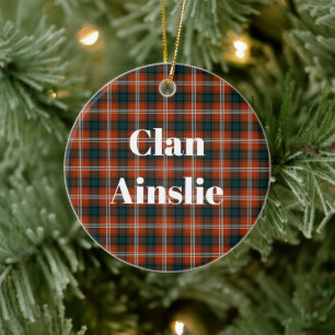 Décoration En Céramique Clan Ainslie Tartan