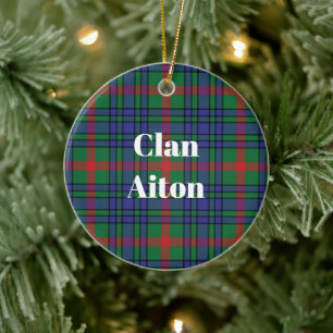 Décoration En Céramique Clan Aiton Tartan antique