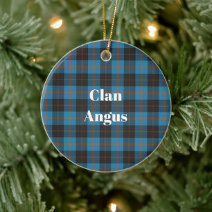 Décoration En Céramique Clan Angus Tartan antique
