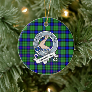 Décoration En Céramique Clan Armstrong Badge Tartan Plaid