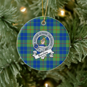 Décoration En Céramique Clan Barclay Chasse Ancien Badge Tartan Plaid