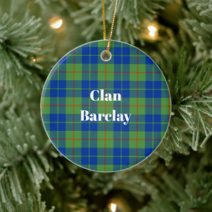 Décoration En Céramique Clan Barclay Chasse Tartan antique