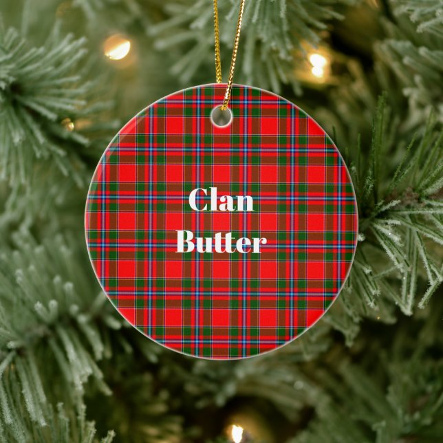 Décoration En Céramique Clan Beurre Vérifier Tartan (Arbre)