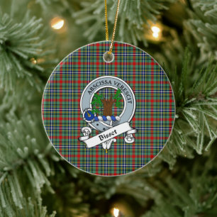 Décoration En Céramique Clan Bisset Badge Tartan Plaid