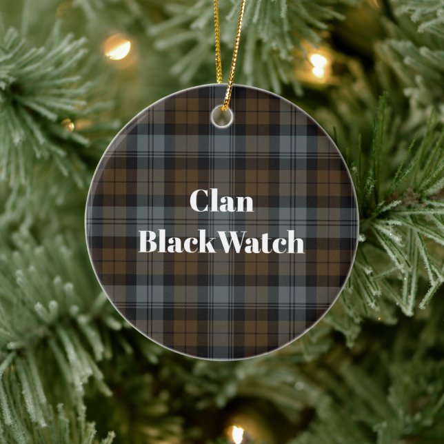 Décoration En Céramique Clan BlackWatch Tartan Patiné (Arbre)