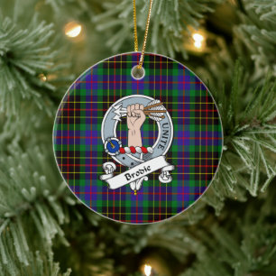 Décoration En Céramique Clan Brodie Insigne de chasse Tartan Plaid