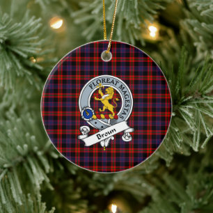 Décoration En Céramique Clan Broun Insigne moderne Tartan Plaid