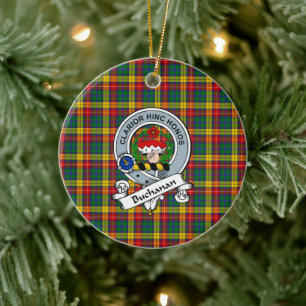 Décoration En Céramique Clan Buchanan Badge Tartan Plaid