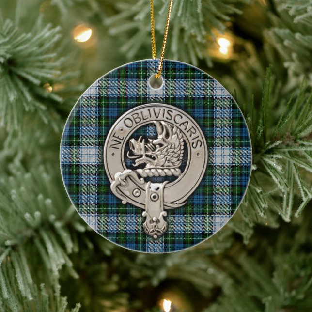 Décoration En Céramique Clan Campbell Crest & Dress Tartan (Arbre)