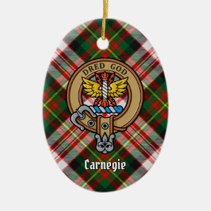 Décoration En Céramique Clan Carnegie Crest sur la robe Tartan