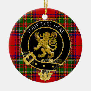 Décoration En Céramique Clan Crest Lion Tartan
