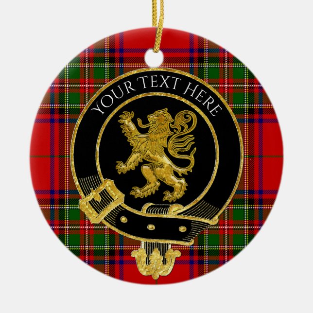 Décoration En Céramique Clan Crest Lion Tartan (Devant)