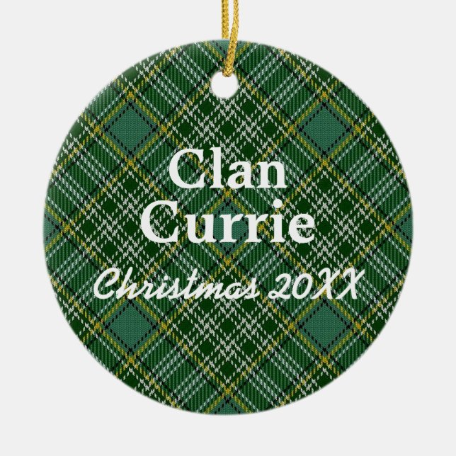 Décoration En Céramique Clan Currie Scottish Tartan (Devant)