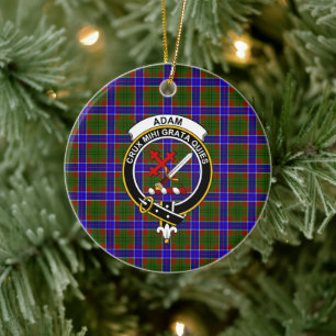 Décoration En Céramique Clan écossais Adam Tartan et Crest