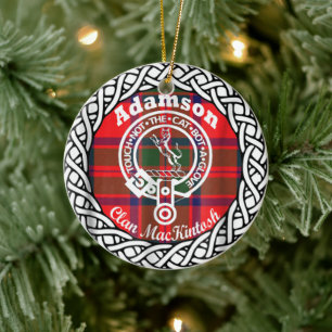 Décoration En Céramique Clan écossais Adamson Tartan et Crest