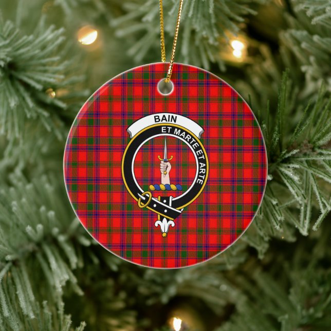 Décoration En Céramique Clan écossais Bain Tartan et Crest (Arbre)