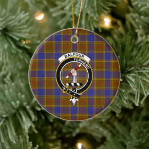 Décoration En Céramique Clan écossais Balfour moderne Tartan et Crest