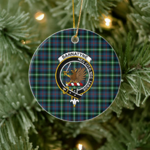 Décoration En Céramique Clan écossais Bannatyne Tartan et Crest