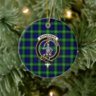 Décoration En Céramique Clan écossais Bannerman Tartan et Crest