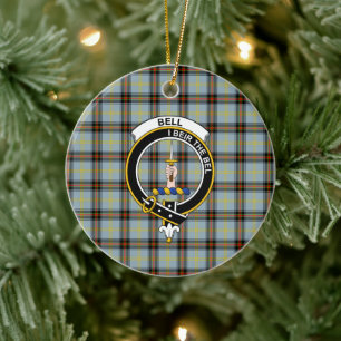 Décoration En Céramique Clan écossais Bell Tartan et Crest