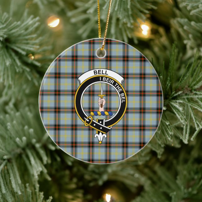 Décoration En Céramique Clan écossais Bell Tartan et Crest (Arbre)