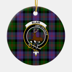 Décoration En Céramique Clan écossais Blair Modern Tartan and Crest