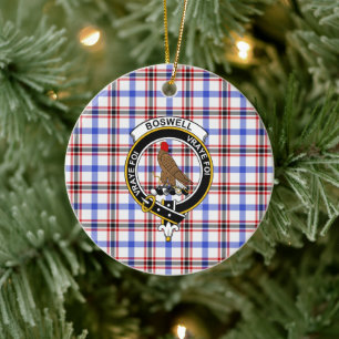 Décoration En Céramique Clan Écossais Boswell Tartan Moderne et Blason