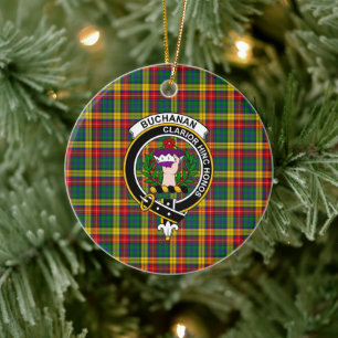 Décoration En Céramique Clan écossais Buchanan Tartan et Crest