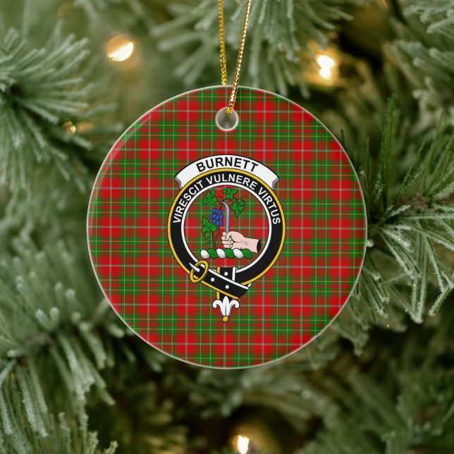 Décoration En Céramique Clan écossais Burnett Tartan et Crest (Arbre)