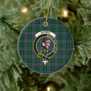 Décoration En Céramique Clan écossais Byres Tartan et Crest