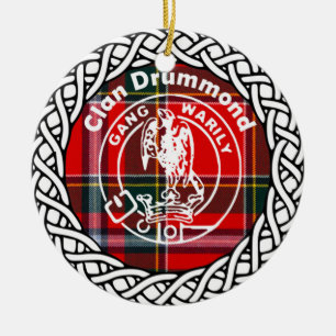 Décoration En Céramique Clan écossais Drummond Tartan et Crest