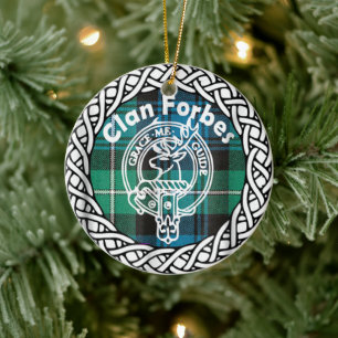 Décoration En Céramique Clan écossais Forbes Tartan et Crest