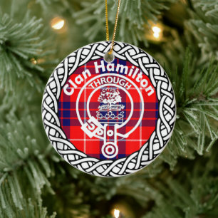 Décoration En Céramique Clan écossais Hamilton Tartan et Crest