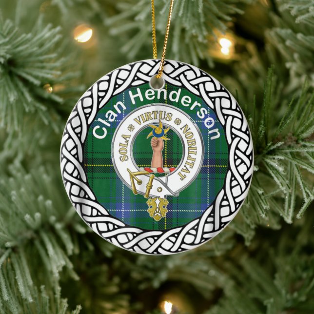 Décoration En Céramique Clan écossais Henderson Tartan et Crest (Arbre)