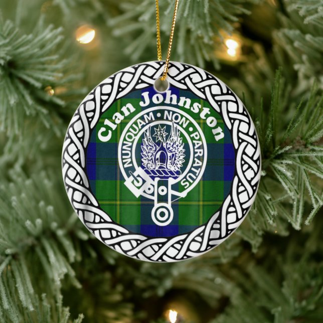 Décoration En Céramique Clan écossais Johnston Tartan et Crest (Arbre)