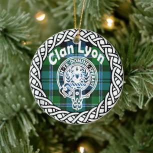 Décoration En Céramique Clan écossais Lyon Tartan et Crest