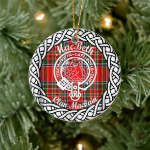 Décoration En Céramique Clan écossais MacBeth Tartan et Crest