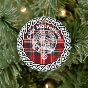 Décoration En Céramique Clan écossais Macfarlane Tartan et Crest
