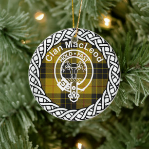 Décoration En Céramique Clan écossais MacLeod Tartan et Crest