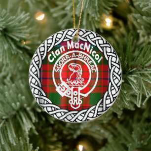 Décoration En Céramique Clan écossais MacNicol Tartan et Crest