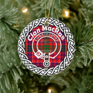 Décoration En Céramique Clan écossais MacRae Tartan et Crest
