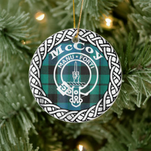 Décoration En Céramique Clan écossais McCoy Tartan et Crest