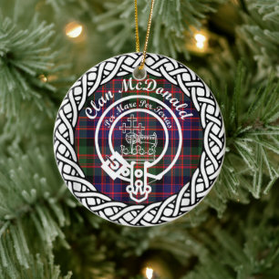 Décoration En Céramique Clan écossais McDonald Tartan et Crest