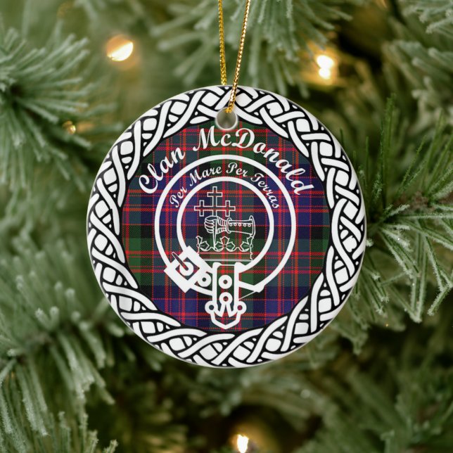 Décoration En Céramique Clan écossais McDonald Tartan et Crest (Arbre)