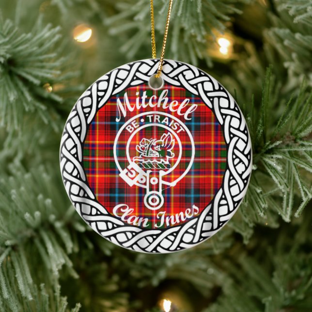 Décoration En Céramique Clan écossais Mitchell Tartan et Crest (Arbre)