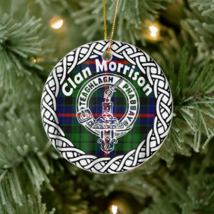 Décoration En Céramique Clan écossais Morrison Tartan et Crest