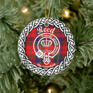 Décoration En Céramique Clan écossais Reed Tartan et Crest